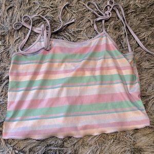 Tie-Up Striped Tank Top